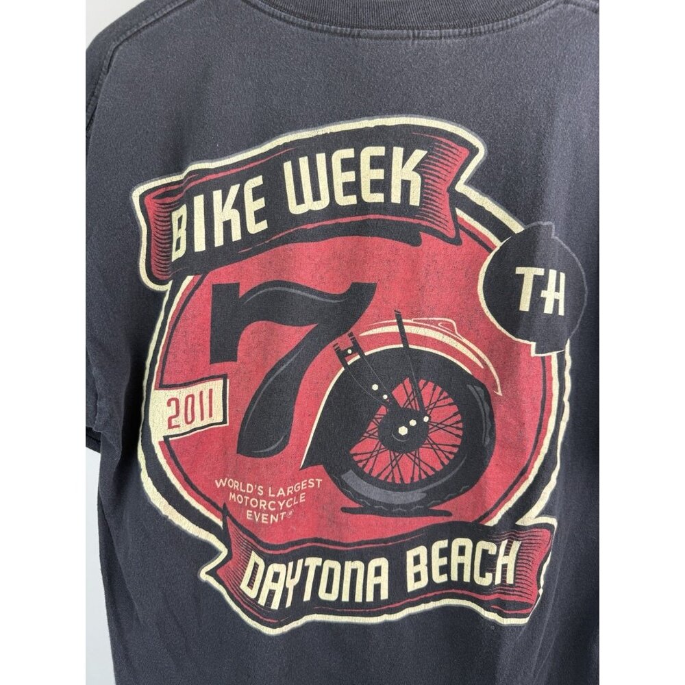 Harley-Davidson Daytona Beach Bike‎ Week 70th Anniversary 2011  T-Shirt Sz Large